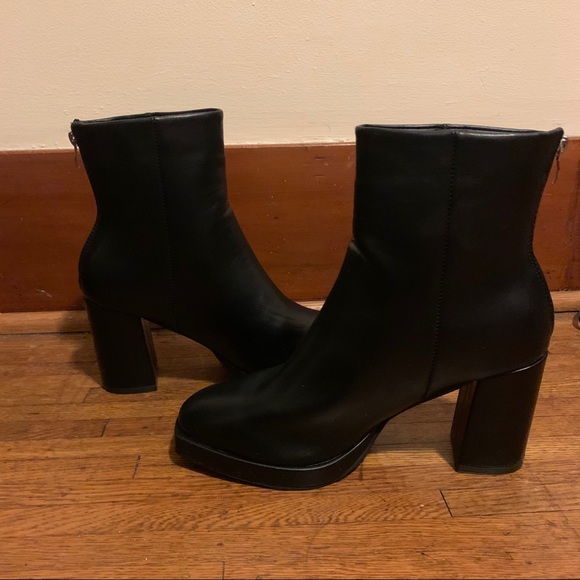 square toe platform booties - Picture 4 of 4